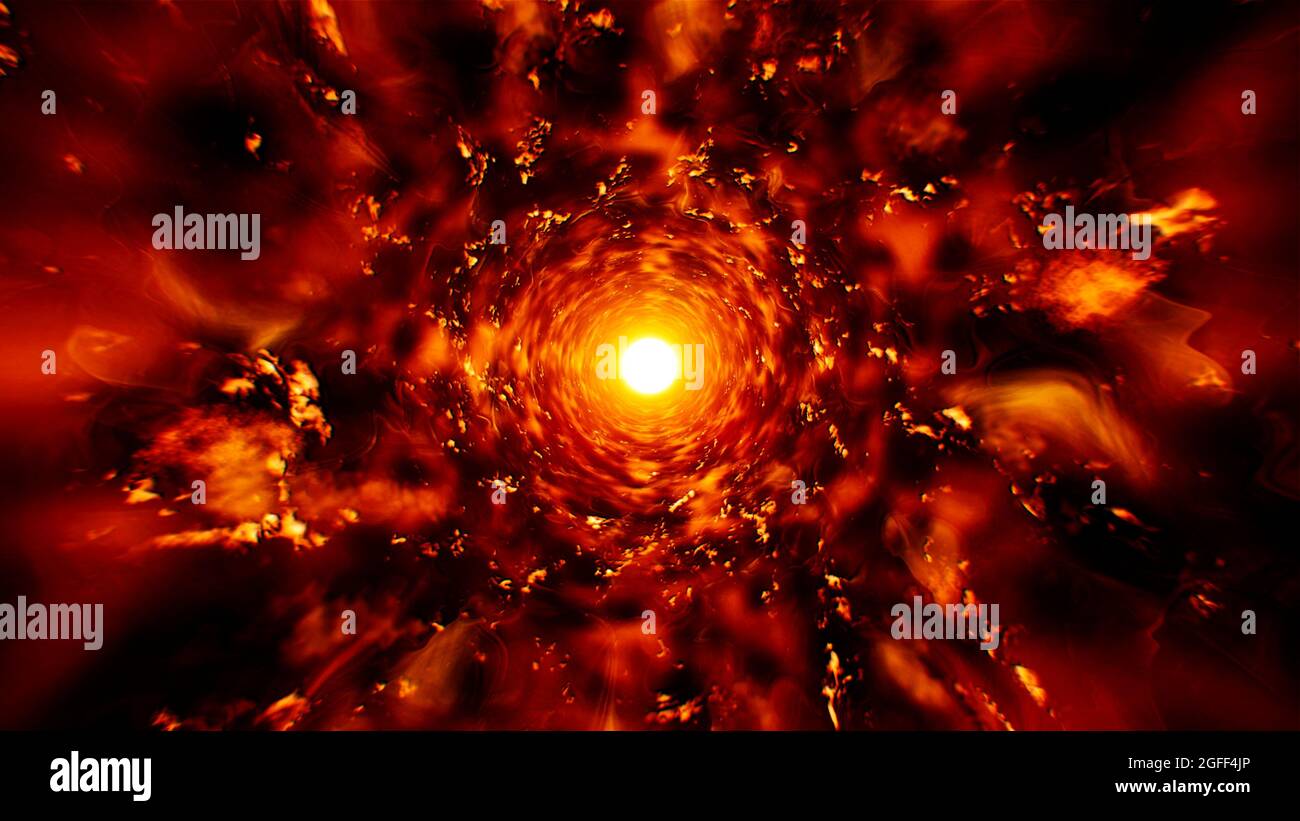 Particelle di fuoco incandescente effetto esplosivo sfondo Foto Stock