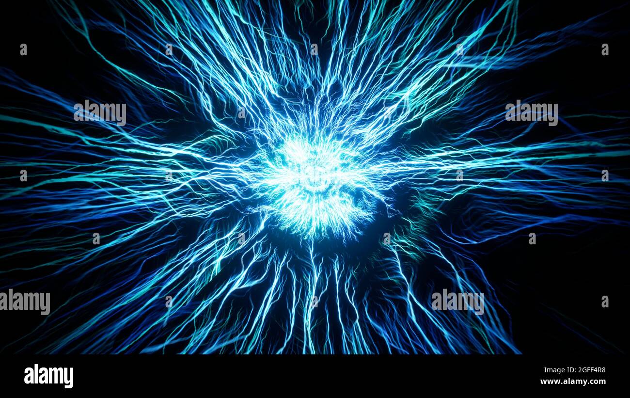 Nervi blu incandescente effetto linea sfondo astratto Foto Stock