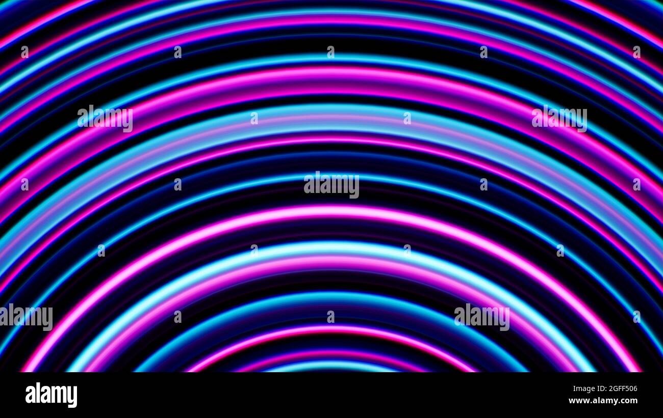 Sfondo luminoso effetto cerchio al neon Foto Stock