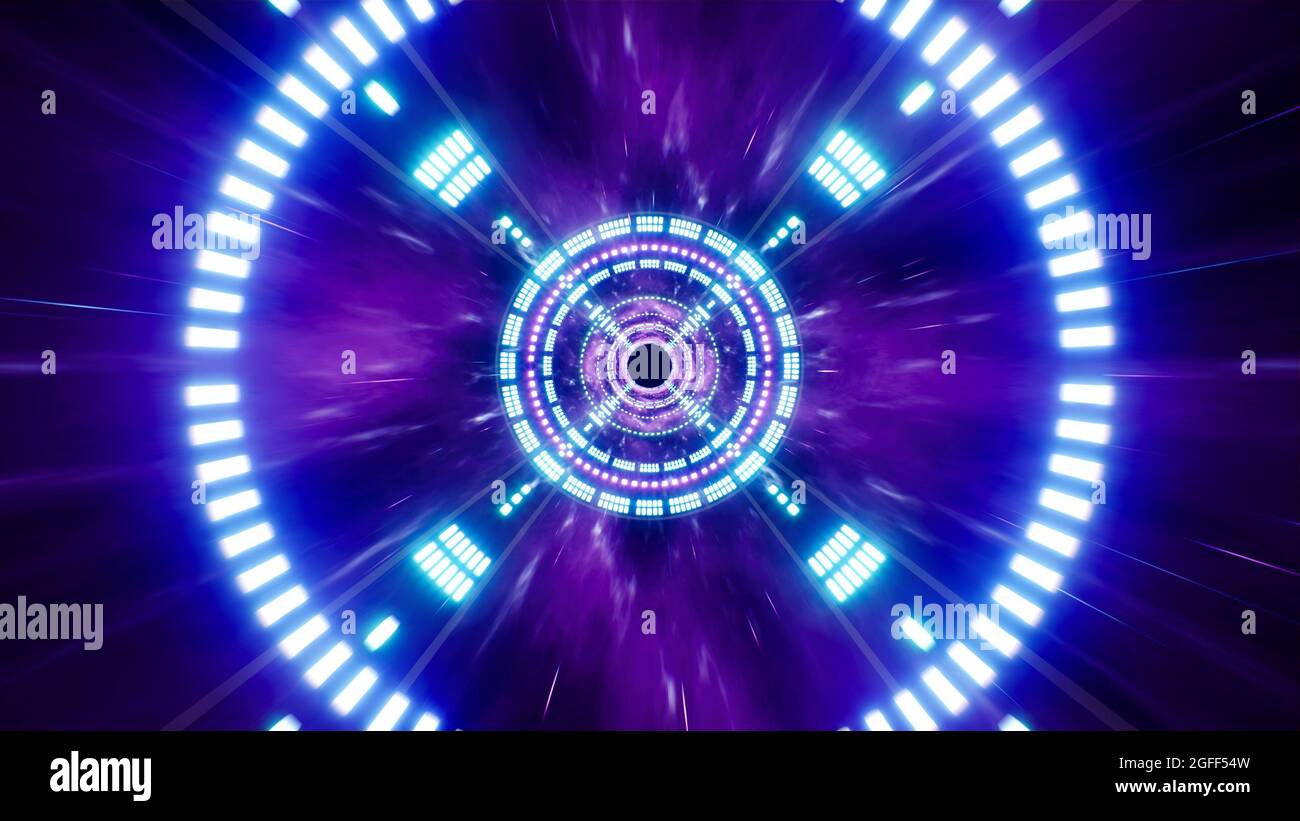 Passa attraverso il portale della dimensione energetica viola Foto Stock