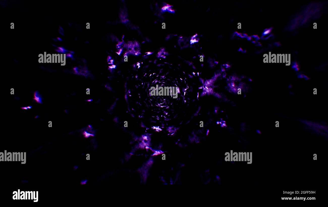 Sfondo effetti particelle plasma viola Foto Stock