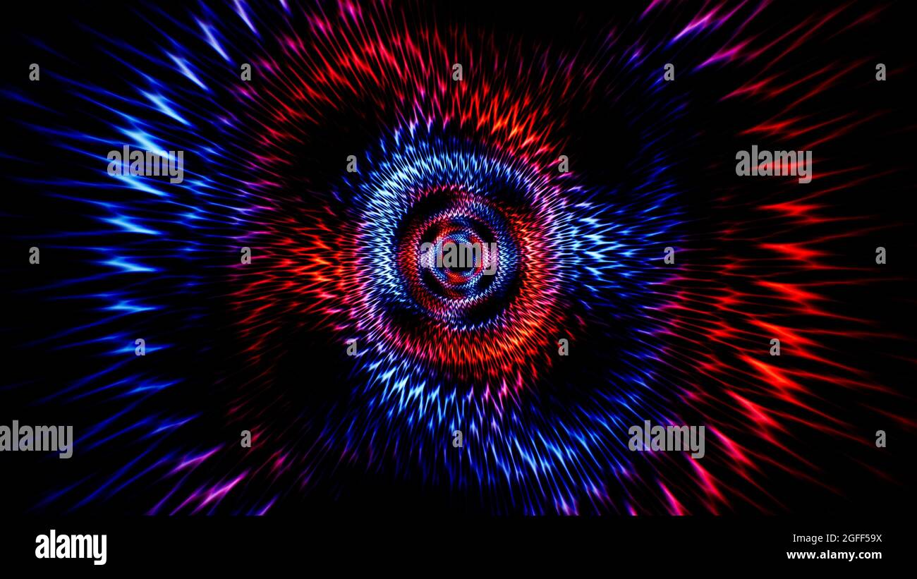 Sfondo brillante della ruota a spirale di colore rosso e blu Foto Stock