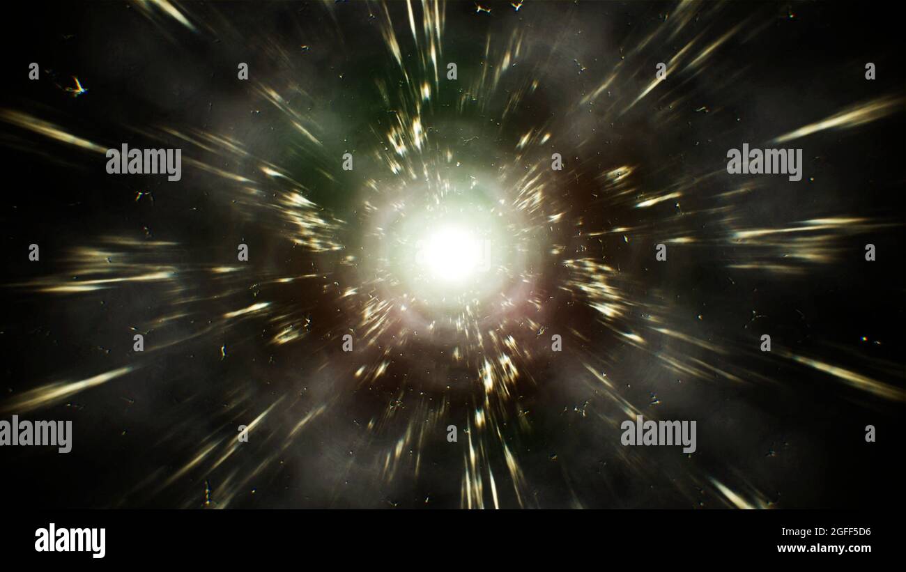 Luce brillante energia Burst out effetto sfondo Foto Stock