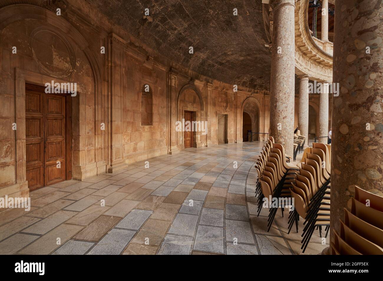Palazzo di Carlos V nell'Alhambra a Granada in Spagna Foto Stock