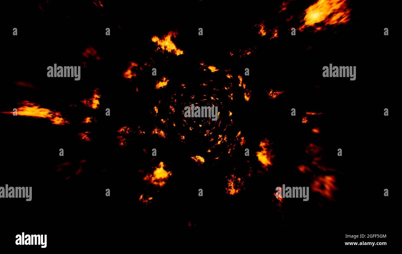 Spirale fuoco fiamma particelle effetto sovrapposizione sfondo Foto Stock