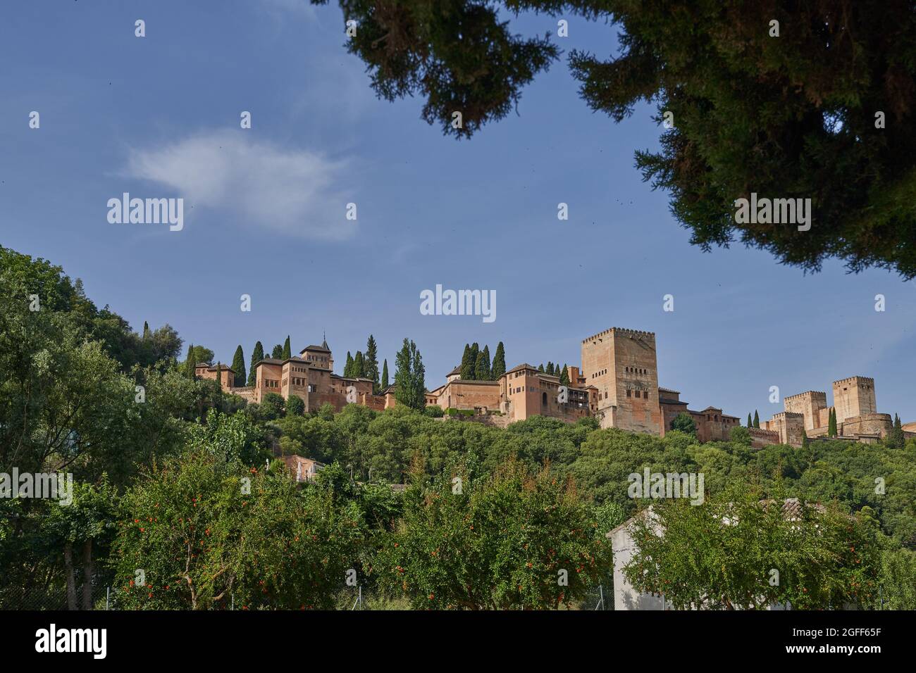 Vista dell'Alhambra a Granada in Spagna Foto Stock