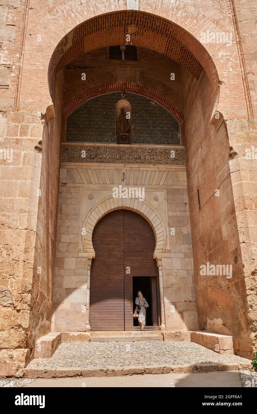 Puerta de la Justicia nell'Alhambra a Granada in Spagna Foto Stock