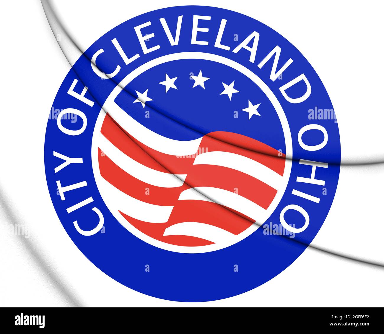 3D Seal of Cleveland (stato dell'Ohio), USA. Illustrazione 3D. Foto Stock