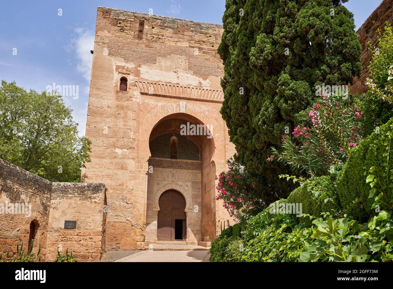 Puerta de la Justicia nell'Alhambra a Granada in Spagna Foto Stock