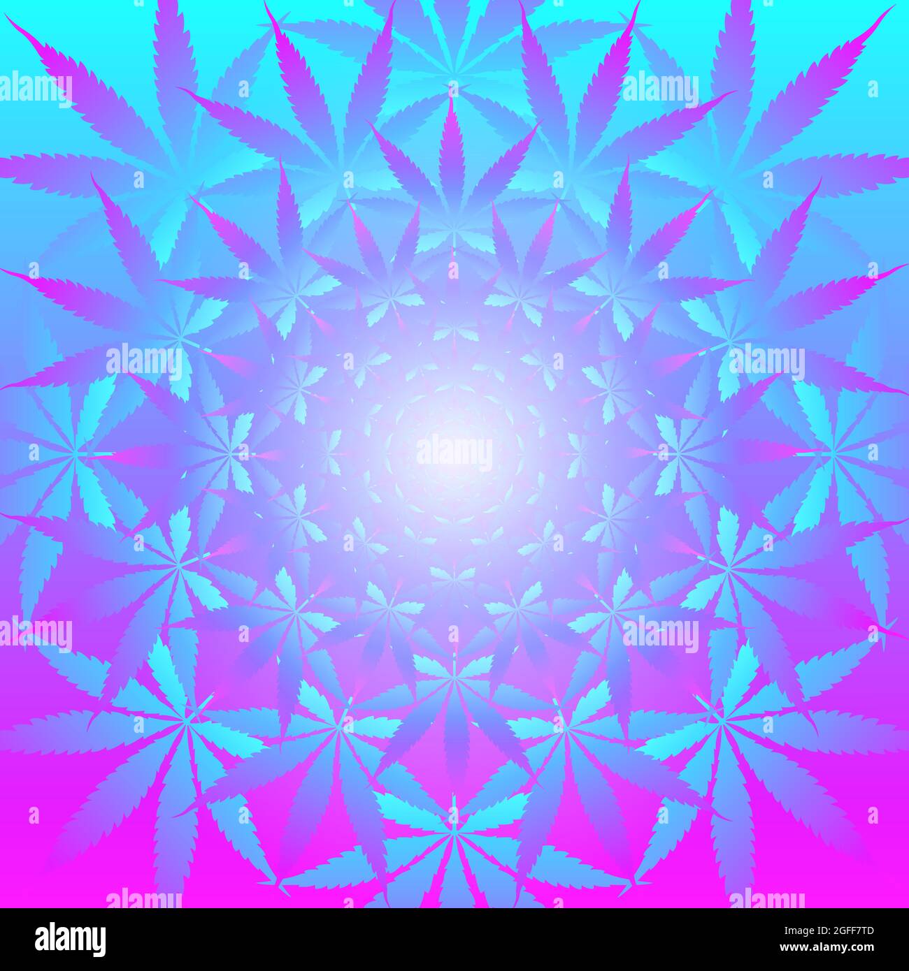 Sfondo da foglie di cannabis in un cerchio con spazio vuoto per il testo Illustrazione Vettoriale