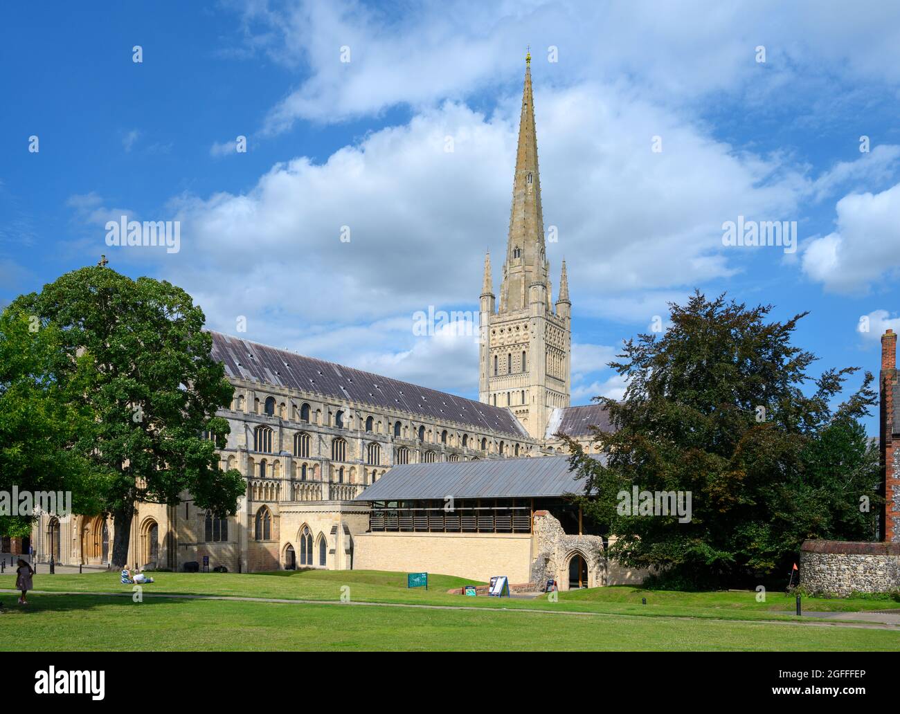 Norwich Cathedral, Norwich, Norfolk, East Anglia, Inghilterra, REGNO UNITO Foto Stock