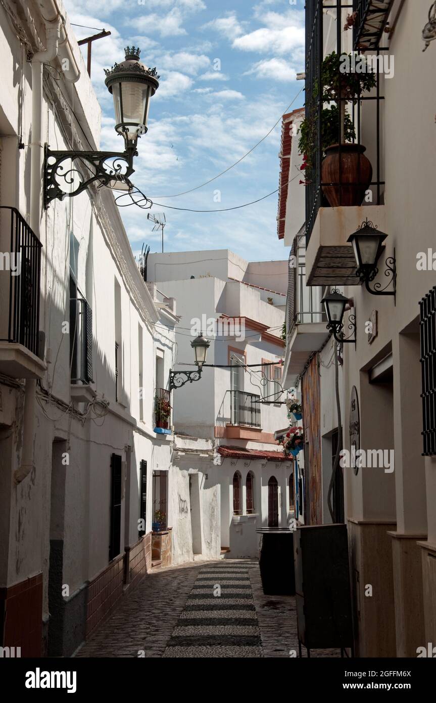 Via Scene, Nerja, Costa del Sol, Provincia di Malaga, Andalusia, Spagna Foto Stock