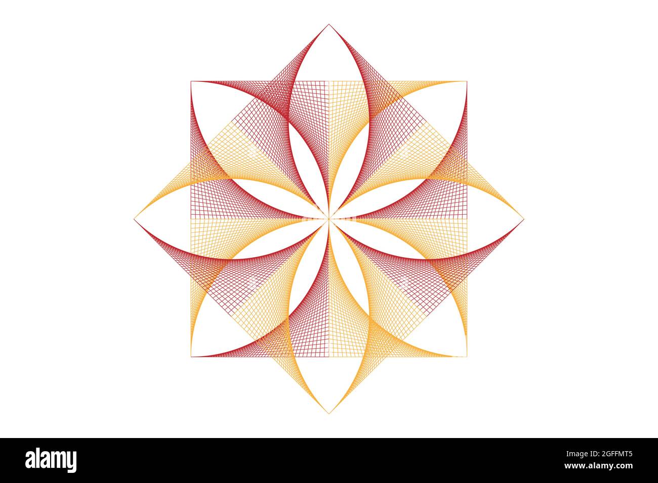 fiore di loto mandala, seme di vita simbolo geometria Sacra. Logo icona mistica geometrica mandala di alchimia fiore esoterico. Linea stringa colorata vettoriale Illustrazione Vettoriale