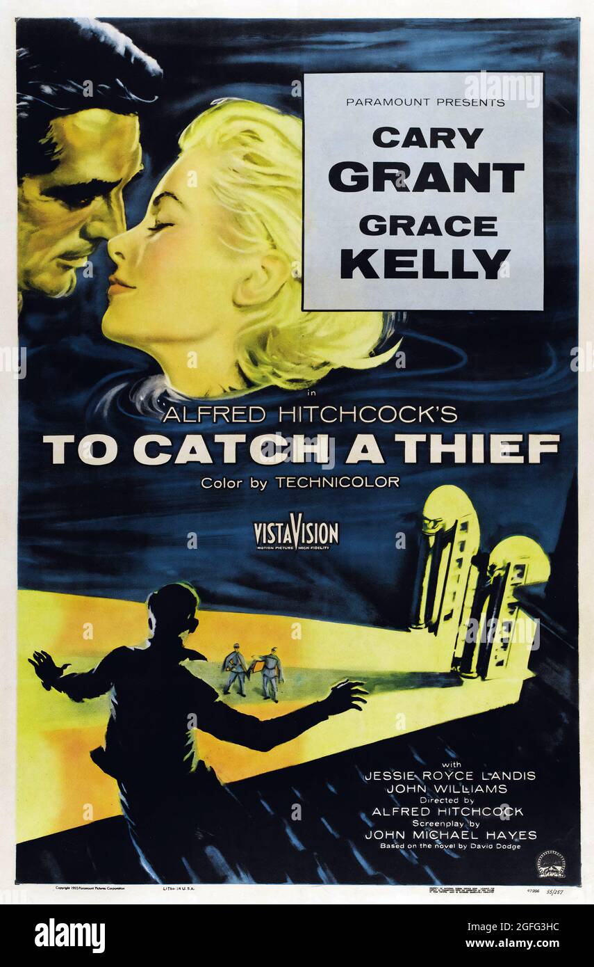 To catch a Thief è un film del 1955, un thriller romantico, diretto da Alfred Hitchcock. Con Cary Grant e Grace Kelly. Foto Stock