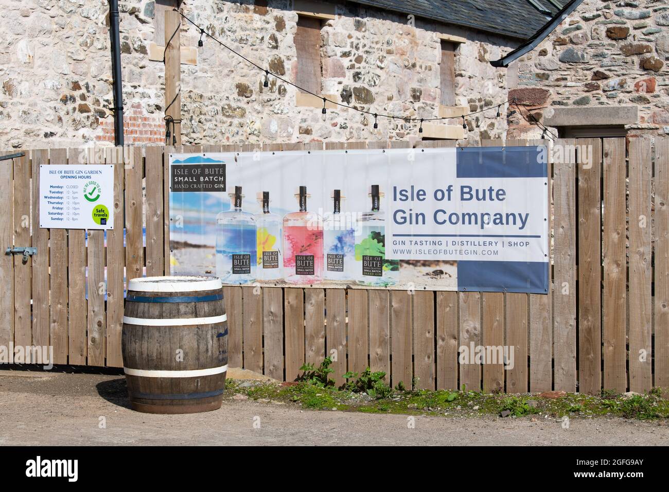 Isola di Bute Gin Company, Rothesay, Isola di Bute, Argyll e Bute, Scozia, REGNO UNITO Foto Stock