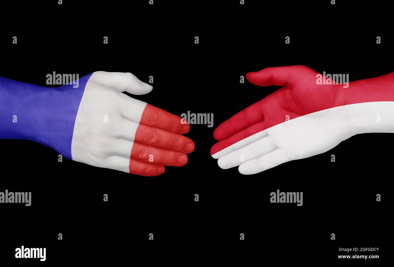 Concetto di handshaking paese Foto Stock