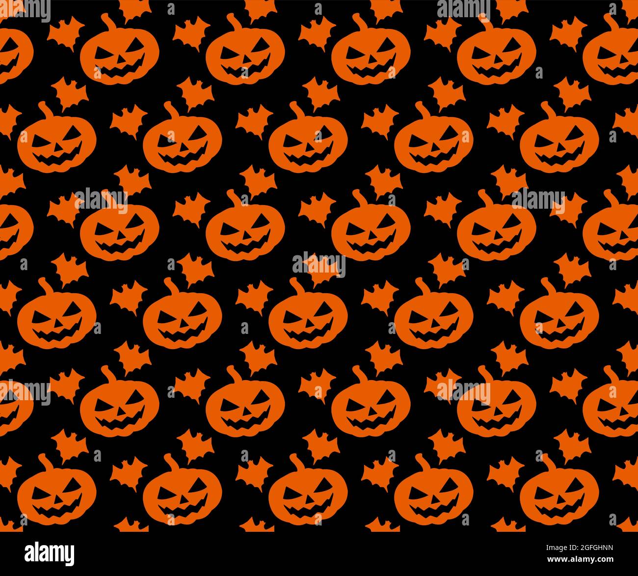 Motivo di Halloween 2021pattern su sfondo nero. Halloween set. Disegnato a mano. Tema di Halloween. Halloween 2021. Illustrazione Vettoriale