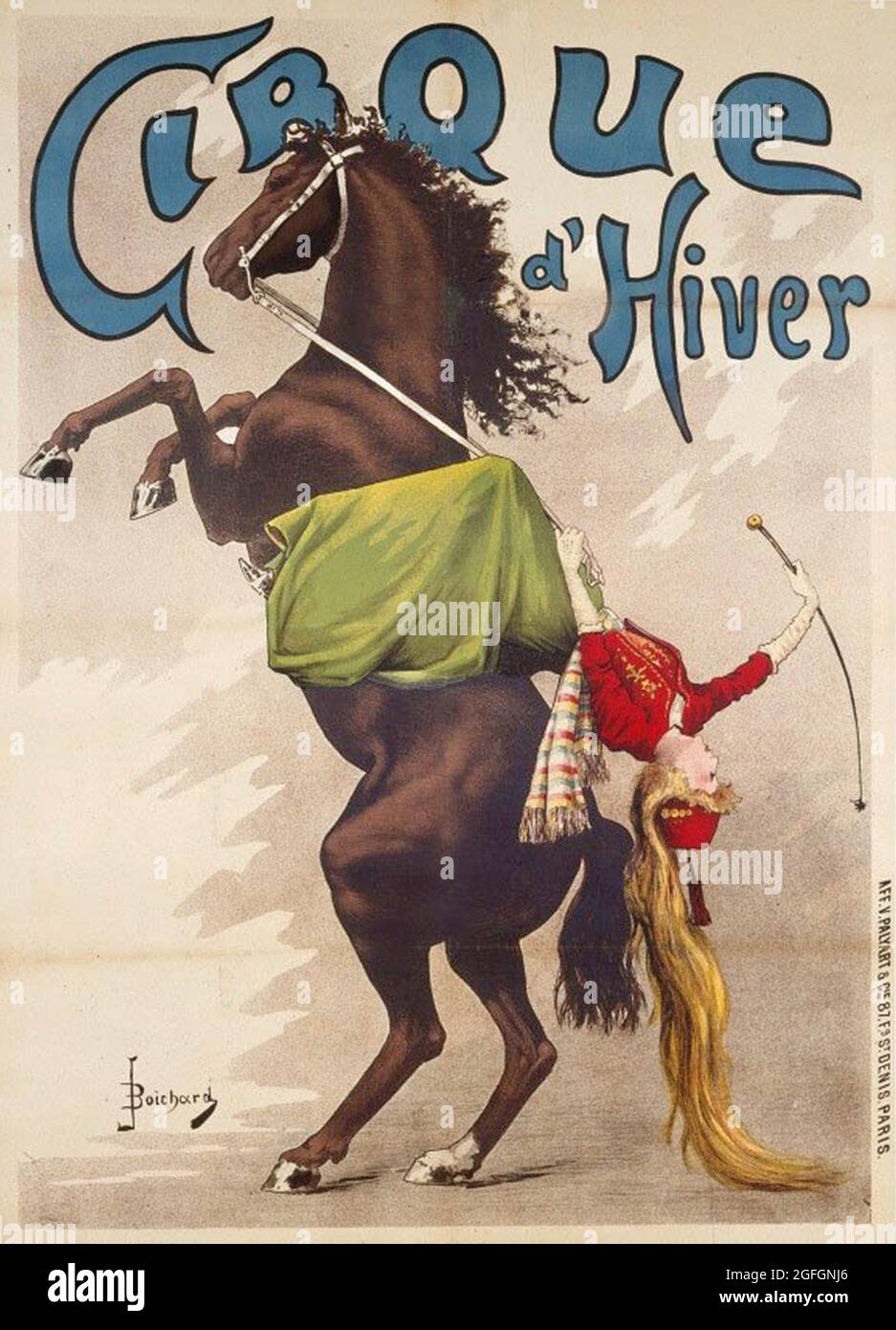 Fare clic sul poster del circo francese d'epoca - Cirque d'Hiver, 1910 Foto Stock