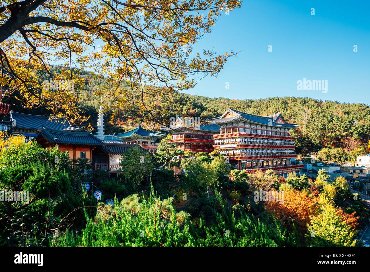 Tempio di Sangwangsa a Busan, Corea Foto Stock