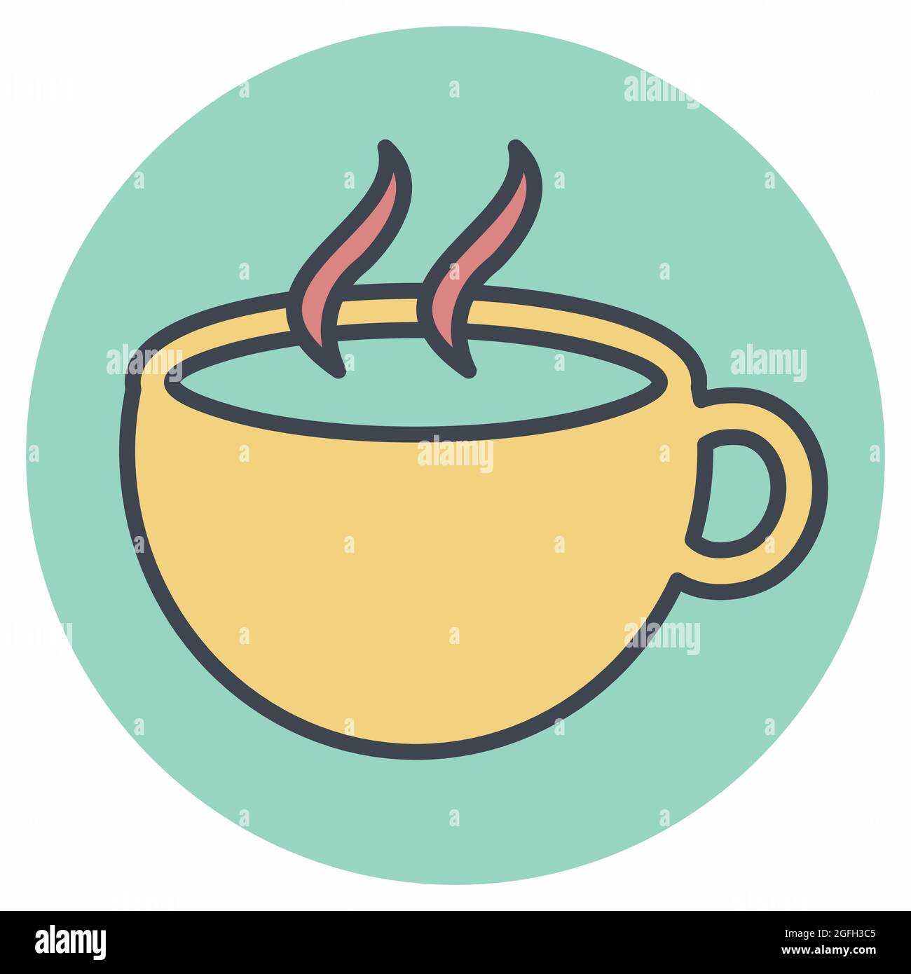 Icona vettore di caffè caldo - stile di accoppiamento di colore - illustrazione semplice, tratto modificabile, vettore modello di disegno, buono per stampe, poster, pubblicità, Illustrazione Vettoriale