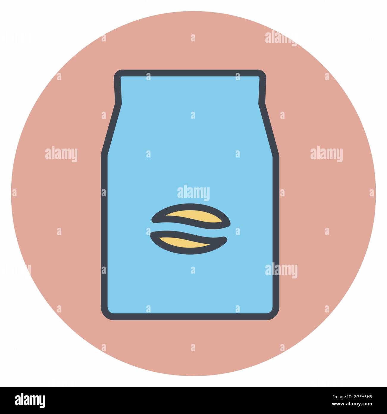 Icona vettore di pacchetti di caffè - stile di accoppiamento di colore - illustrazione semplice, tratto modificabile, vettore modello di disegno, buono per stampe, poster, pubblicità Illustrazione Vettoriale