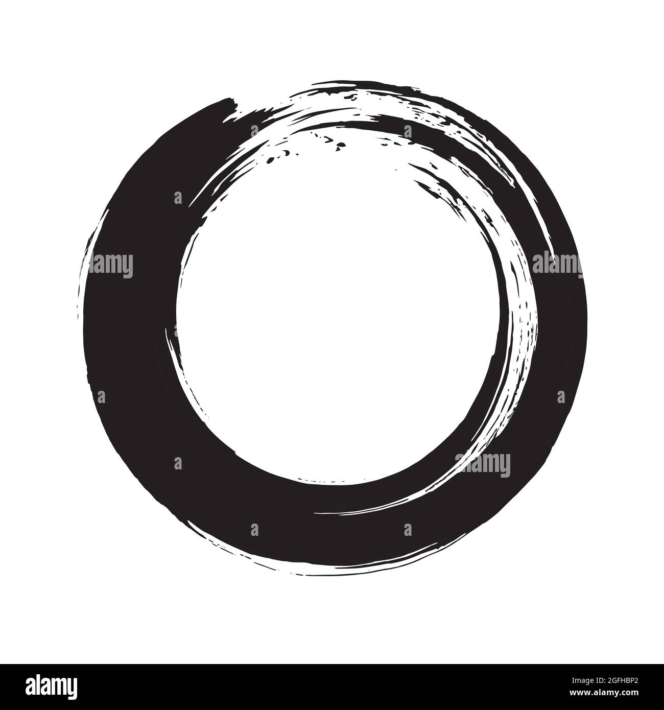 Enso Japanese Zen Circle Brush Vector Illustration Ink Vector Illustrazione Vettoriale