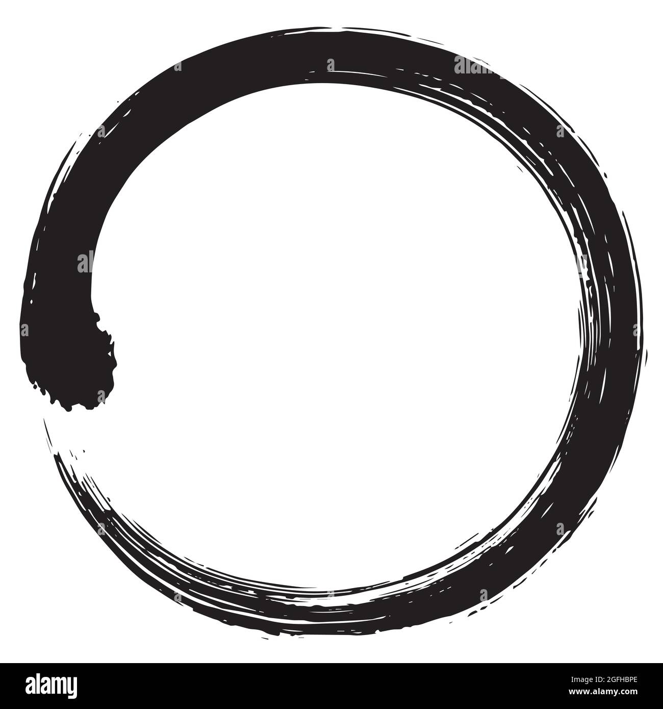 Enso Japanese Zen Circle Brush Vector Illustration Ink Vector Illustrazione Vettoriale