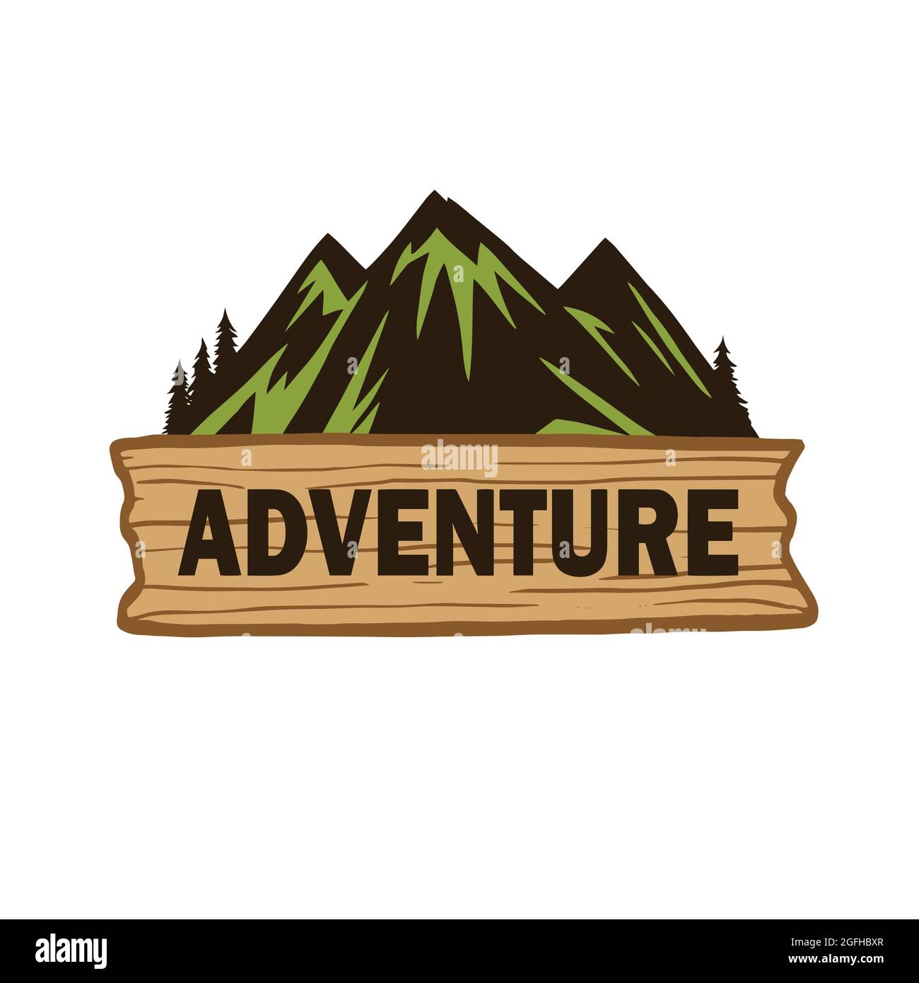 Adventure Mountain Expedition Camping Logo Illustrazione Vettoriale