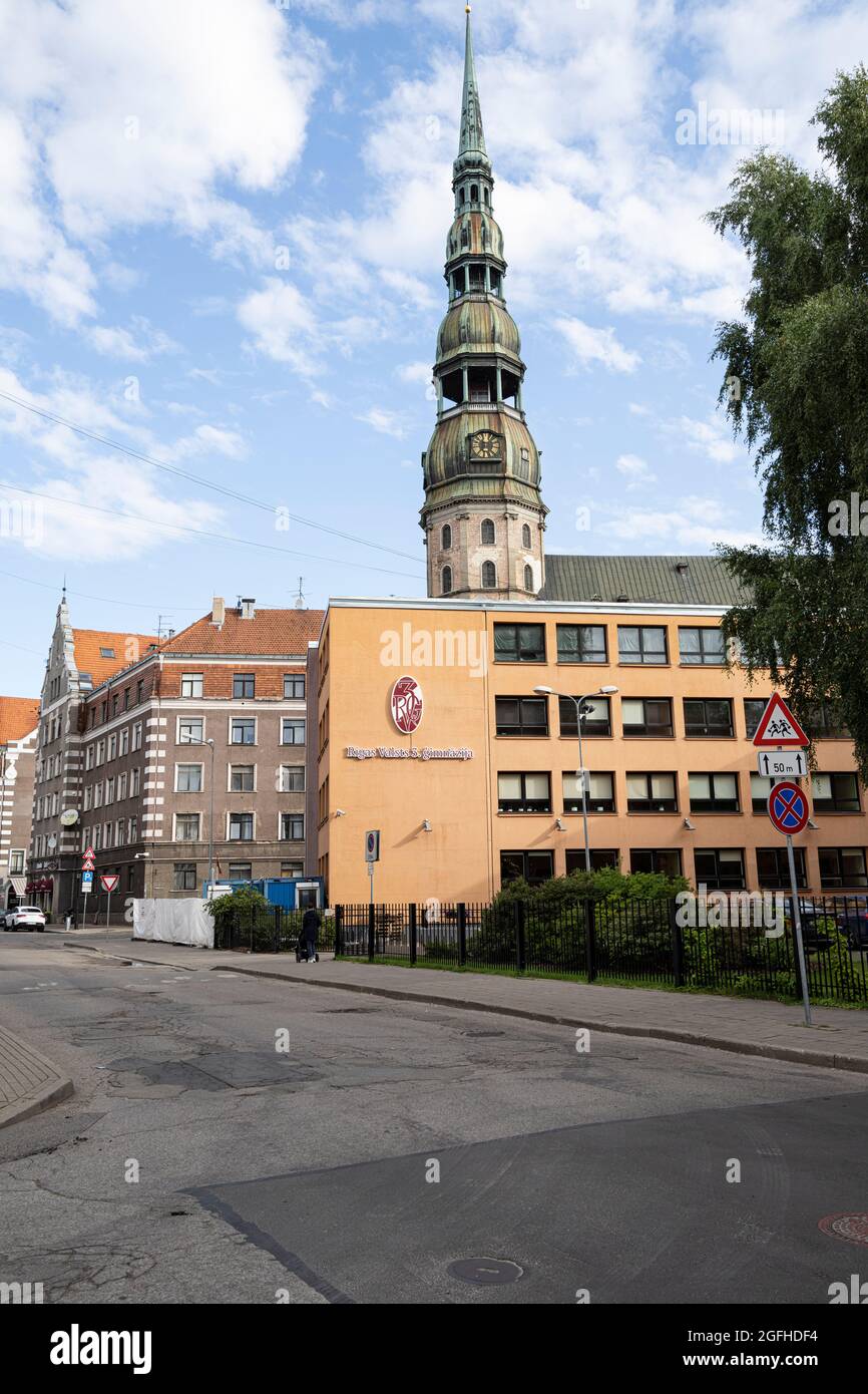 Riga, Lettonia. 22 agosto 2021. La vista della palestra Rigas Valts 3 che si trova nel centro della città Foto Stock