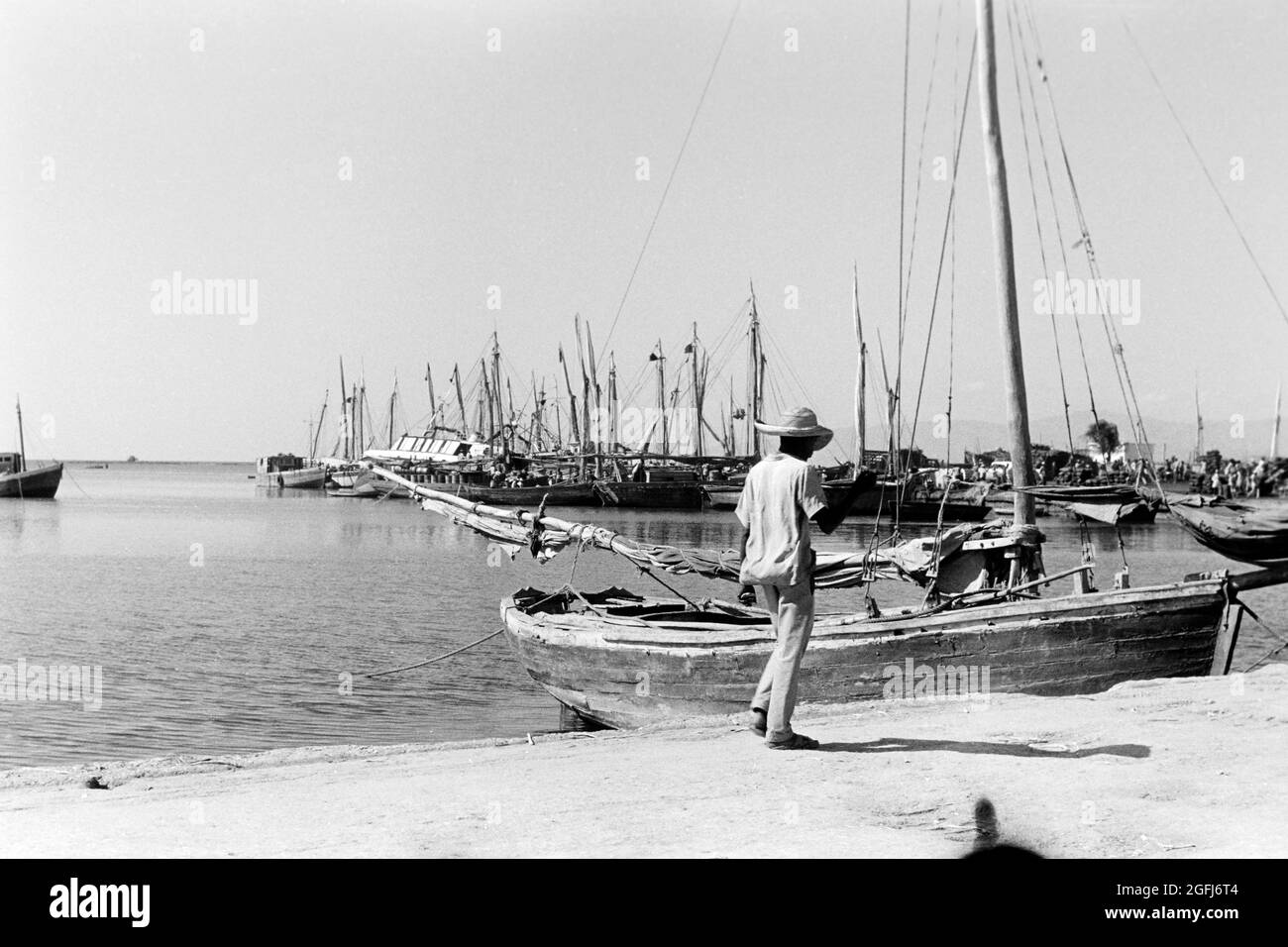 Hafeneindrücke von Port-au-Prince, Haiti, 1966. Impressioni del porto di Port-au-Prince, 1966. Foto Stock