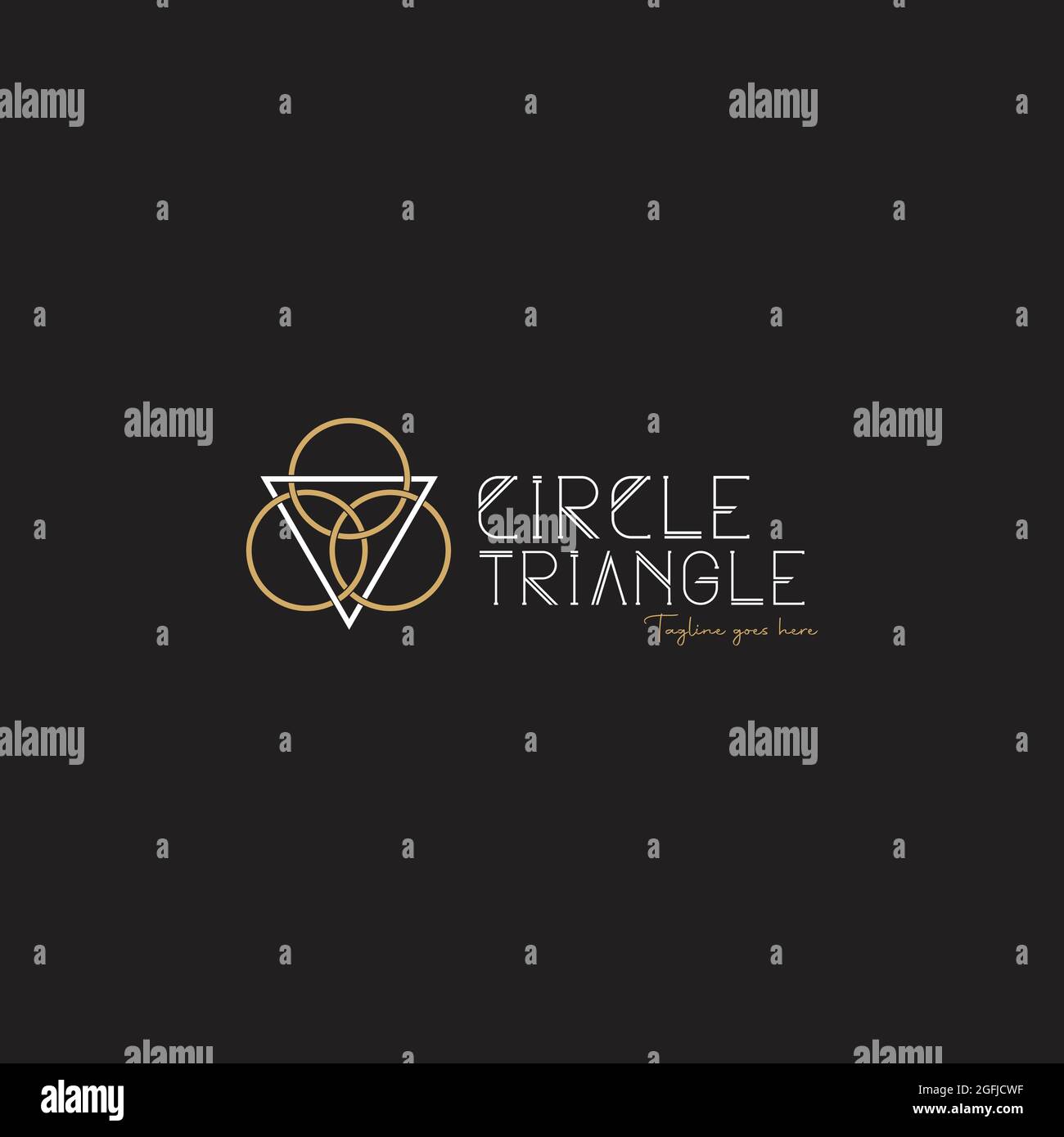 Design esclusivo del logo Circle Triangle Illustrazione Vettoriale