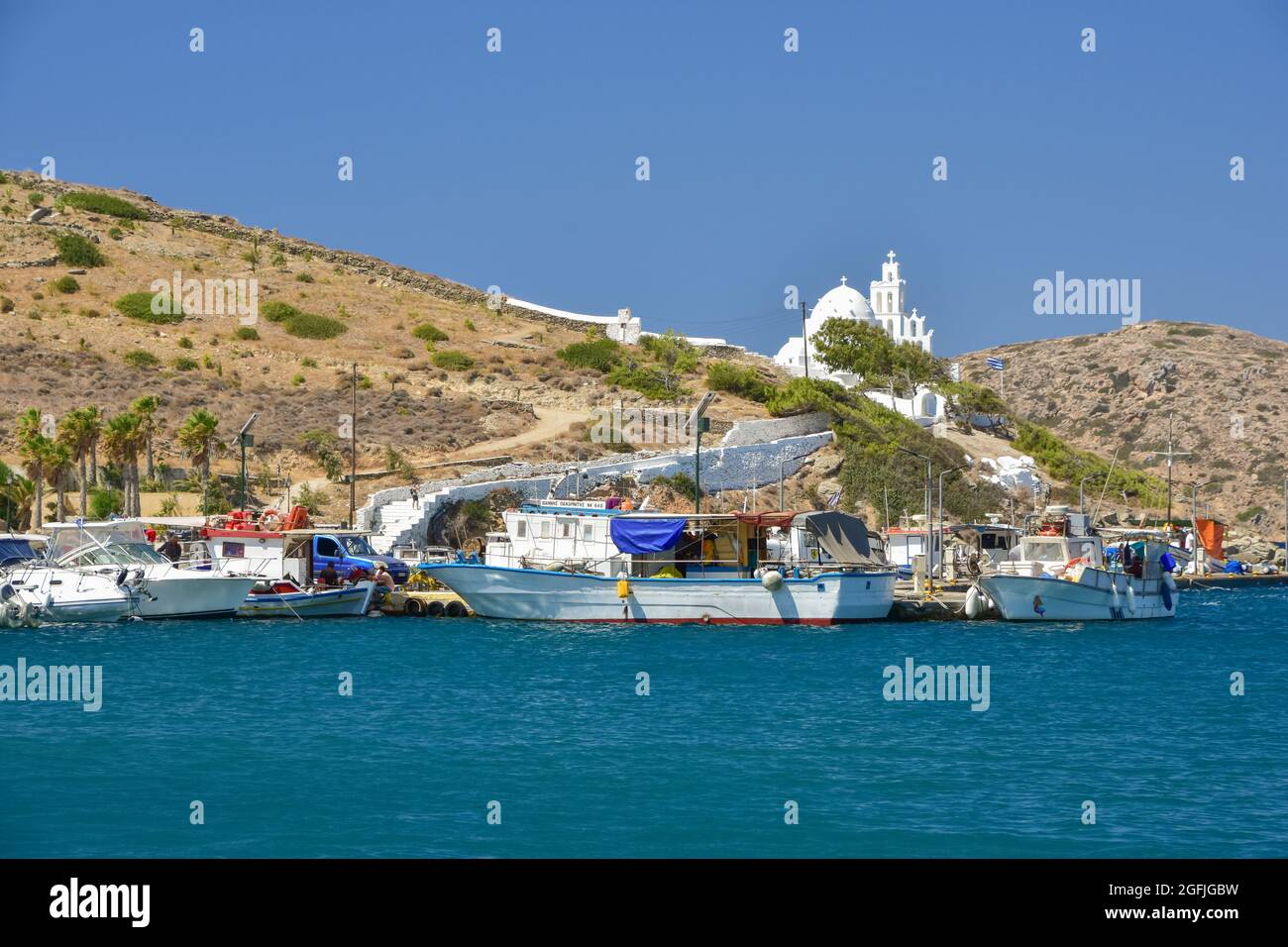L'isola cicladica di iOS nel Mar Egeo, in Grecia Foto Stock