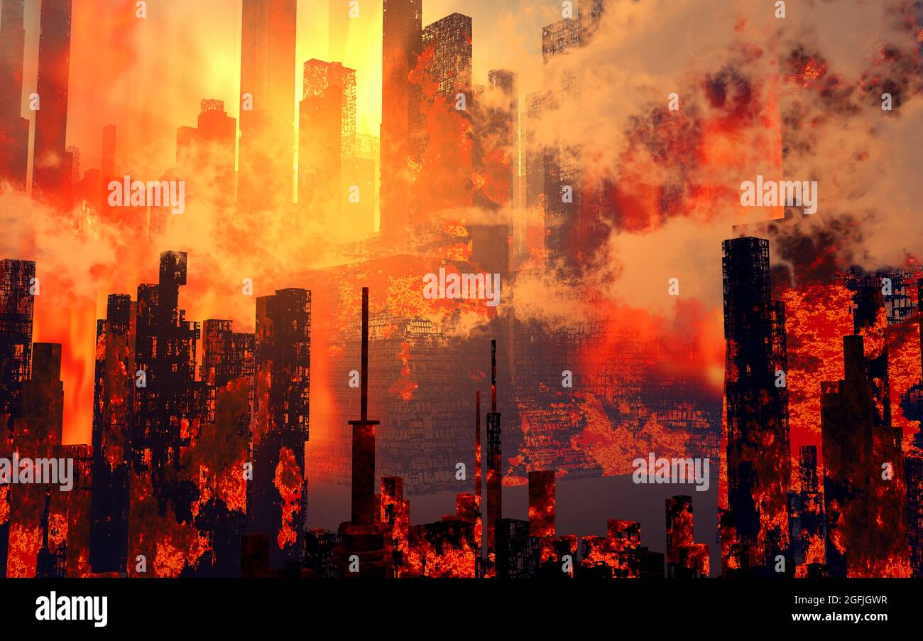 Incendio cittadino Foto Stock