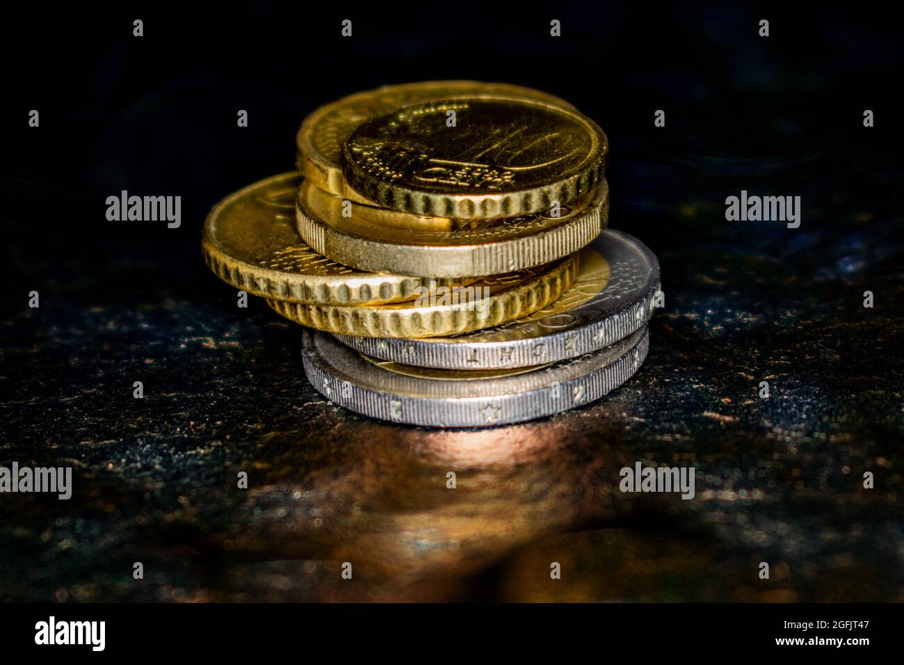 Finanziario : monete europee Foto Stock