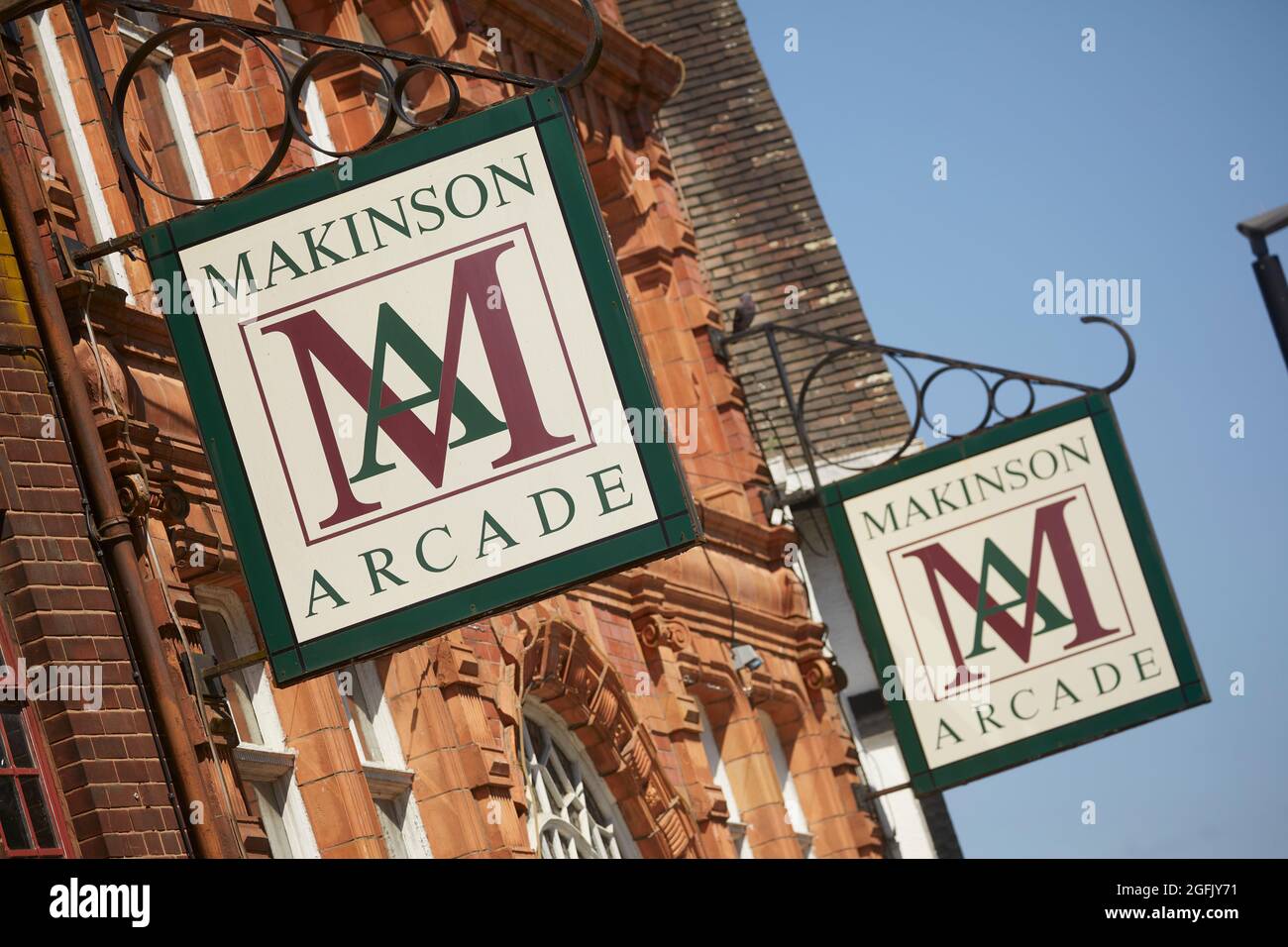 Centro di Wigan , Lancashire, Makinson Arcade su Standishgate Foto Stock