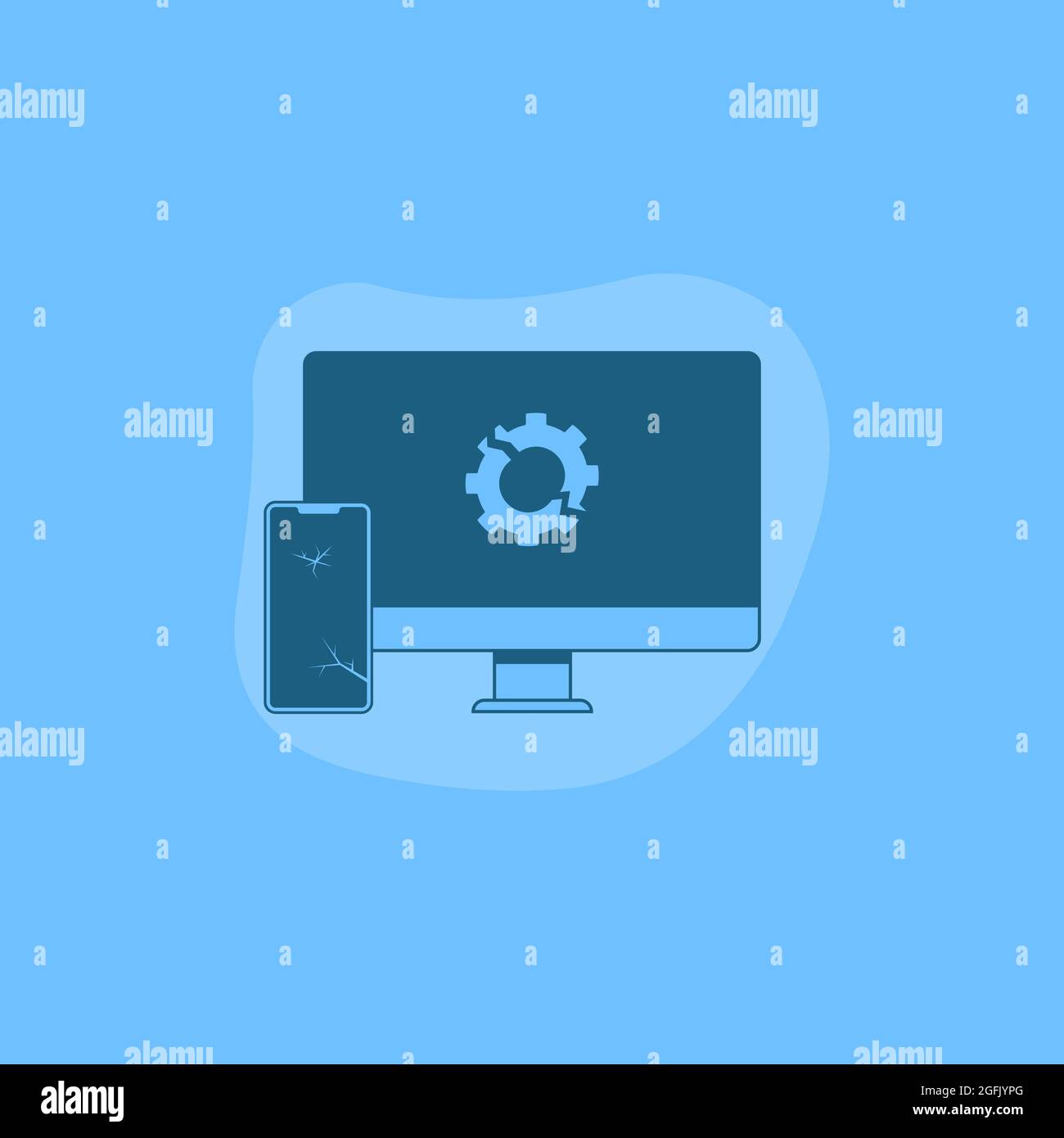 Errore 404 icona non trovata. Non cercato. Problema Illustrazione Vettoriale