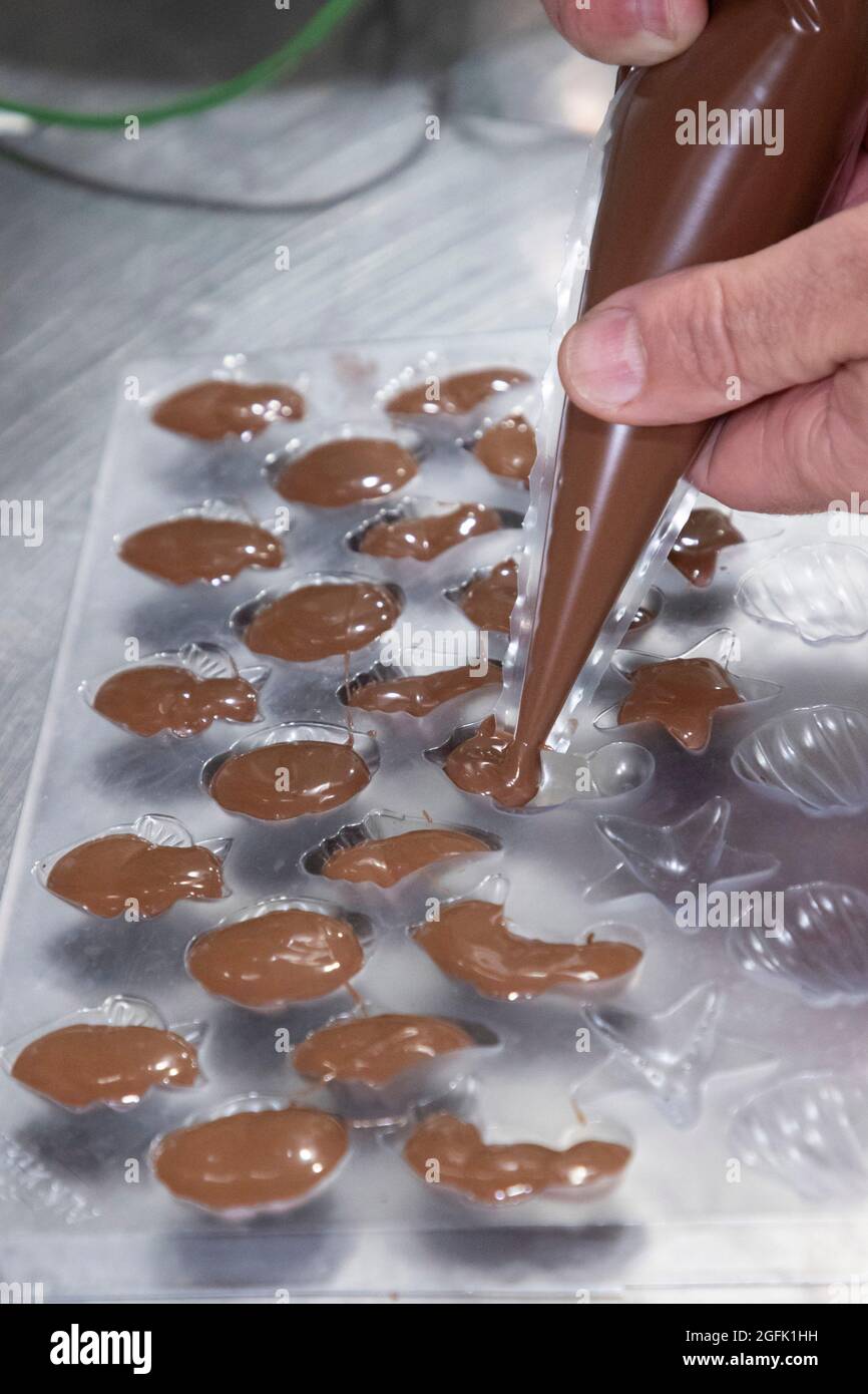 La Flibuste, un ristorante gastronomico Michelin STAR: Cioccolatini di Pasqua, uova di cioccolato, a Villeneuve Loubet (Francia sud-orientale), il 30 marzo, Foto Stock