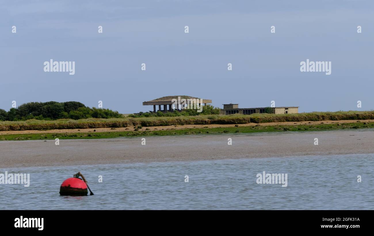 Orford Ness a Suffolk, ex Ministero della Difesa stabilimento di prova risalente agli anni '15, recentemente acquisita dal National Trust Foto Stock