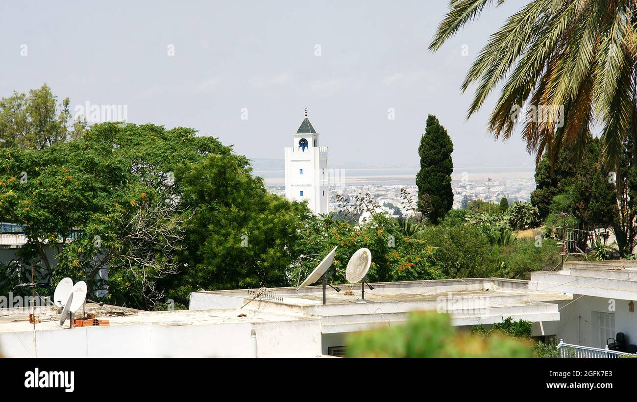 Vista di Sidi Bou detto in Tunisia, Nord Africa, Africa Foto Stock