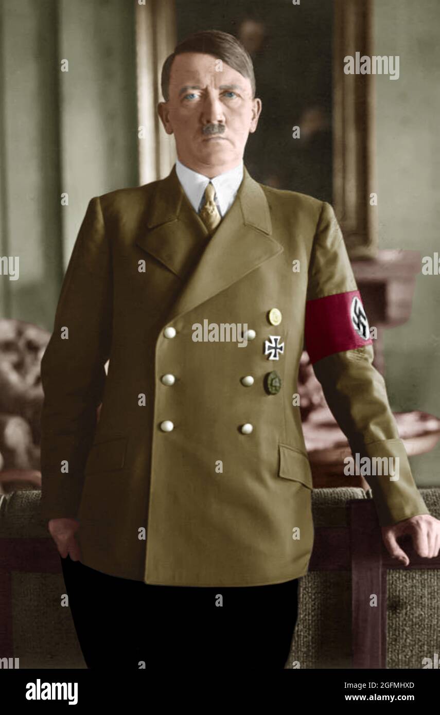 Un ritratto a colori di Adolf Hitler Foto Stock