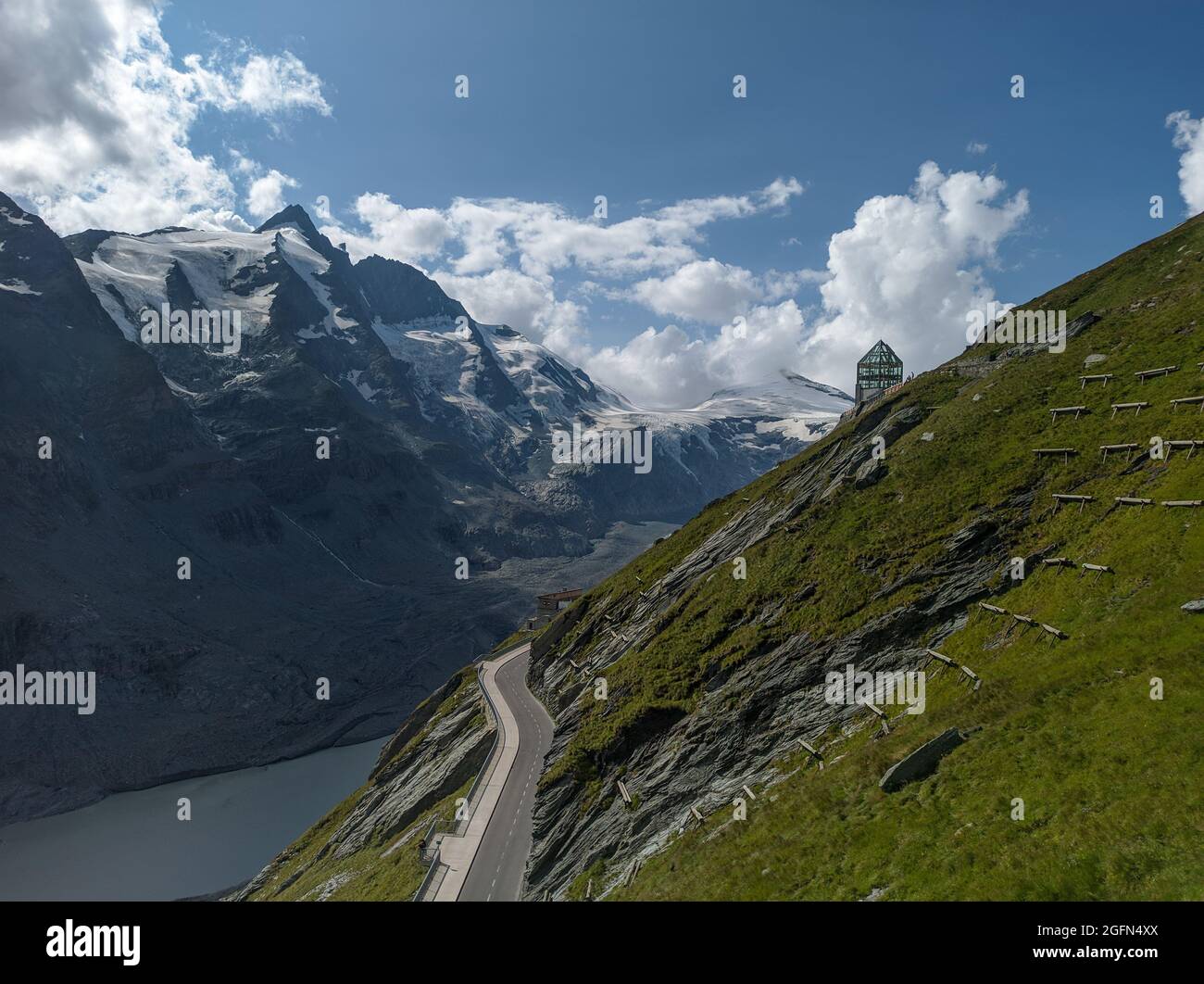 FRANZ-JOSEFS-HOEHE, AUSTRIA - vista sulla Großglockner Foto Stock