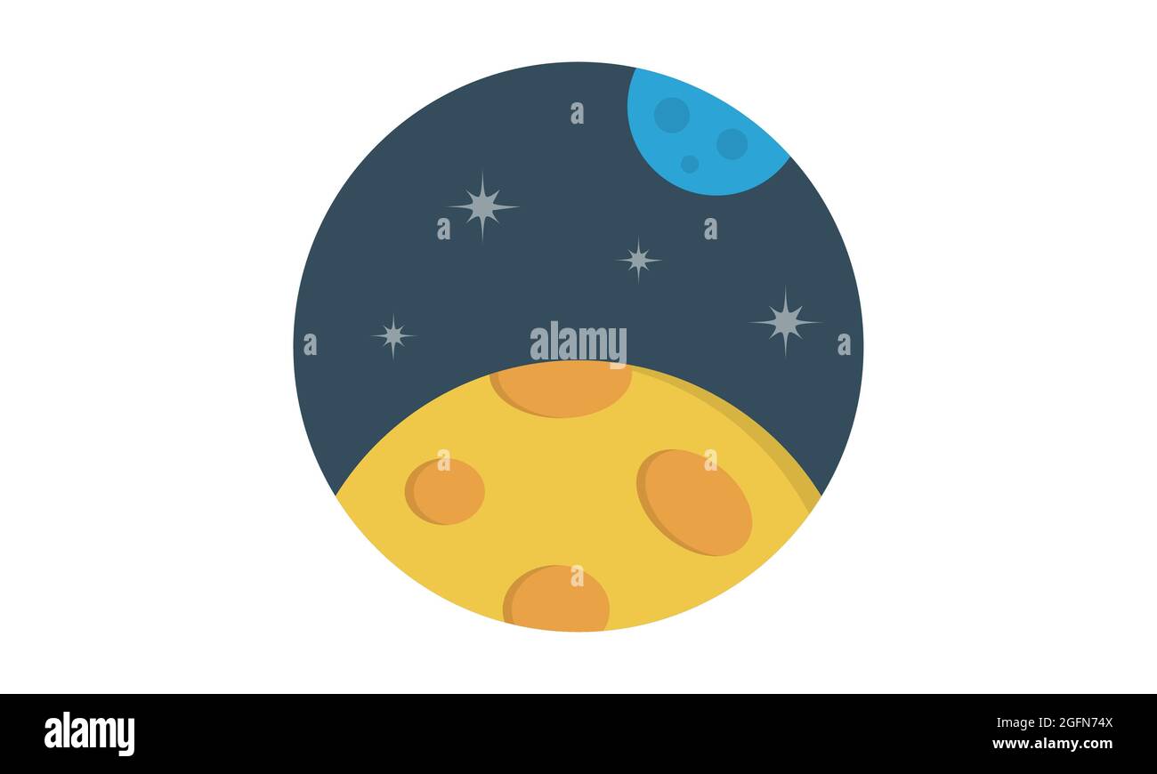 Immagine vettoriale dell'icona di Moon Isolated Illustrazione Vettoriale