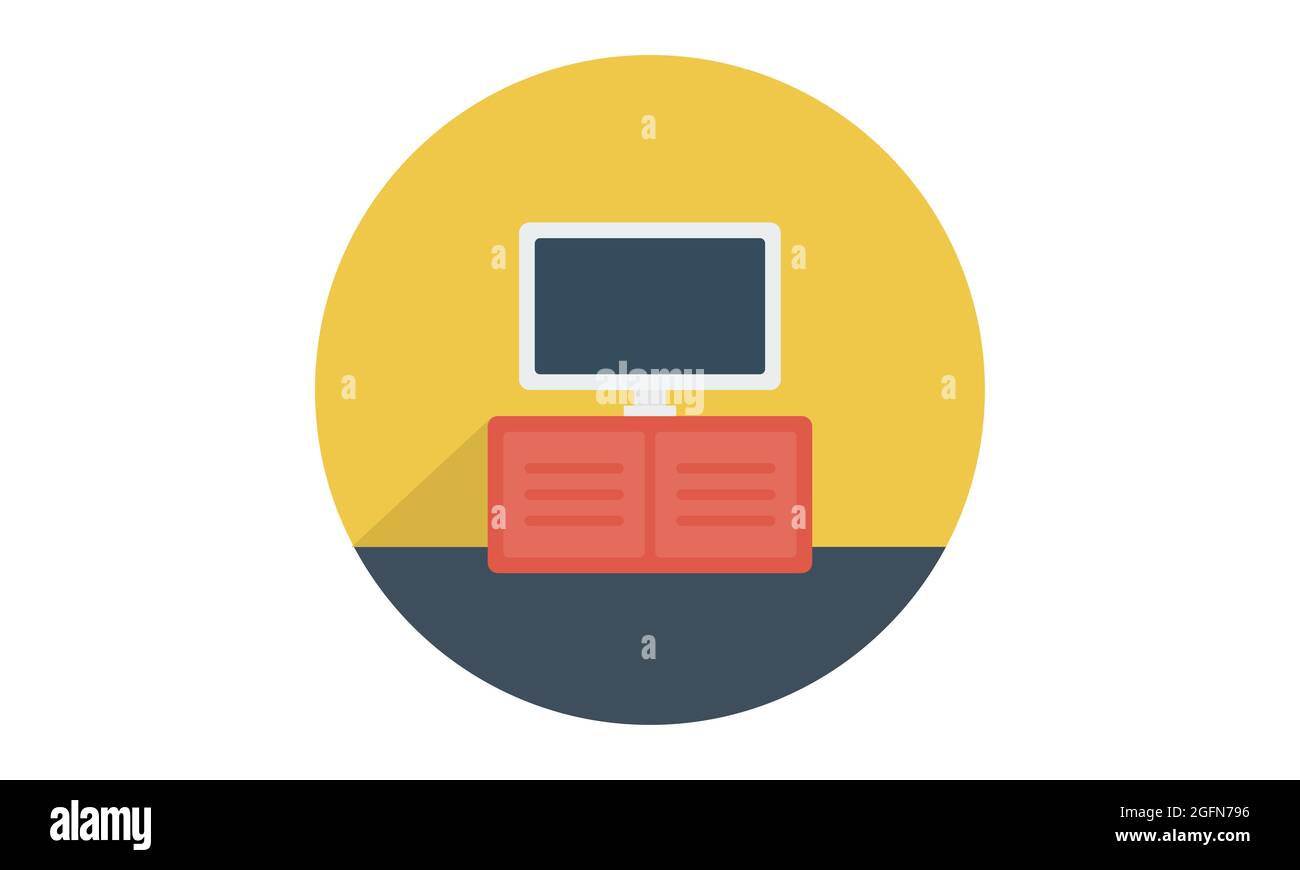 Icona della sala da pranzo in stile design alla moda. Livingroom Vector Icon semplice e moderno simbolo piatto per sito web, cellulare, logo, app, UI Illustrazione Vettoriale