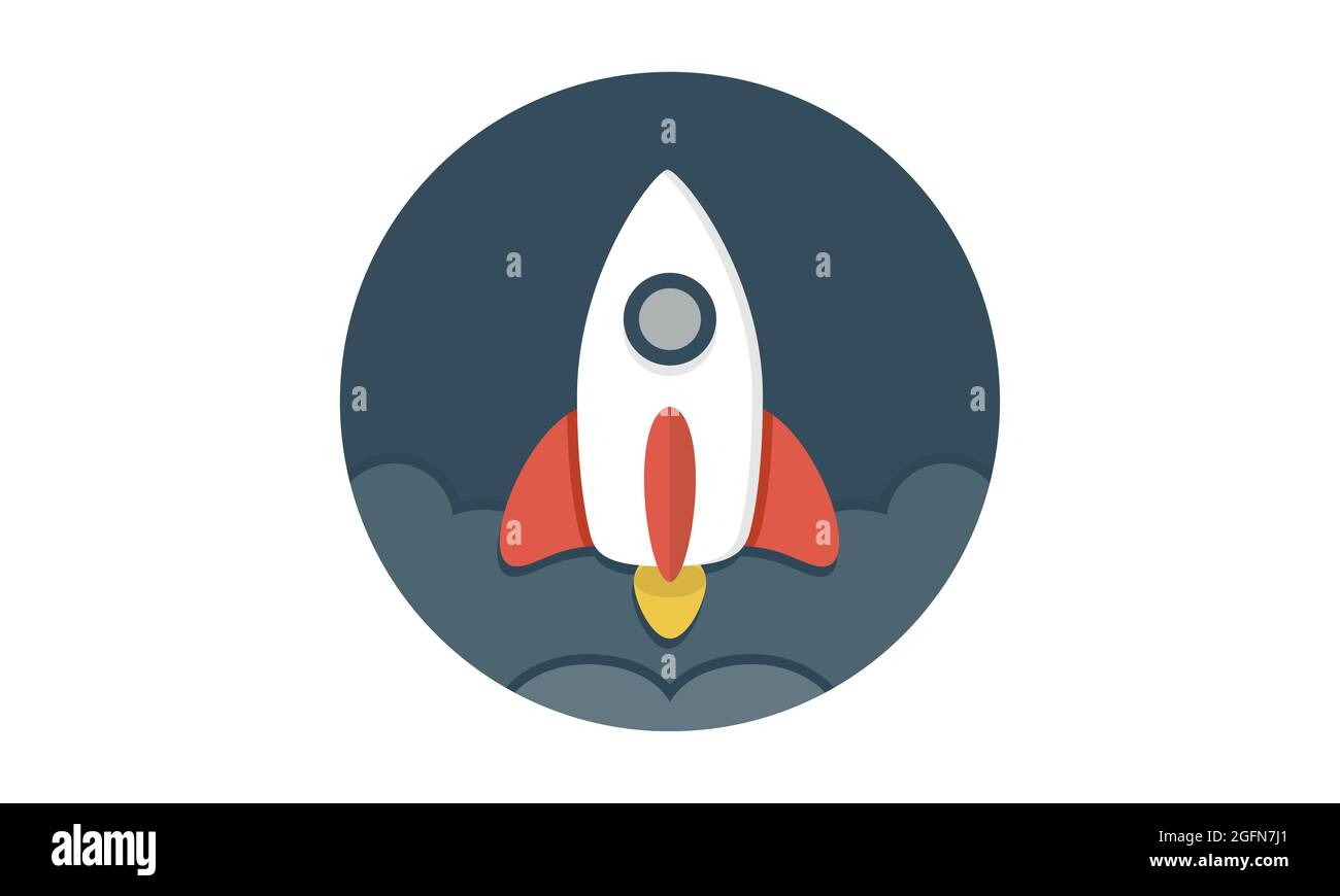 Vettore icona Rocket. Icona di avvio simbolo vettoriale per l'utilizzo su applicazioni Web e mobili, logo, supporti di stampa Illustrazione Vettoriale