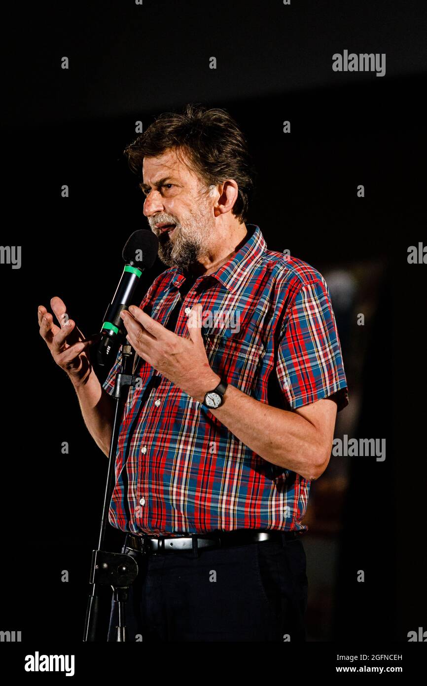 Bologna, Italia. 23 luglio 2021. Regista Nanni Moretti al 35° Festival del Cinema "il Cinema Ritrovato" (che significa "cinema riscoperto") di Bologna, i Foto Stock