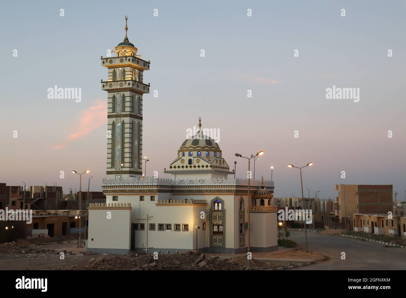 Moschea a New Aswan City, egitto Foto Stock