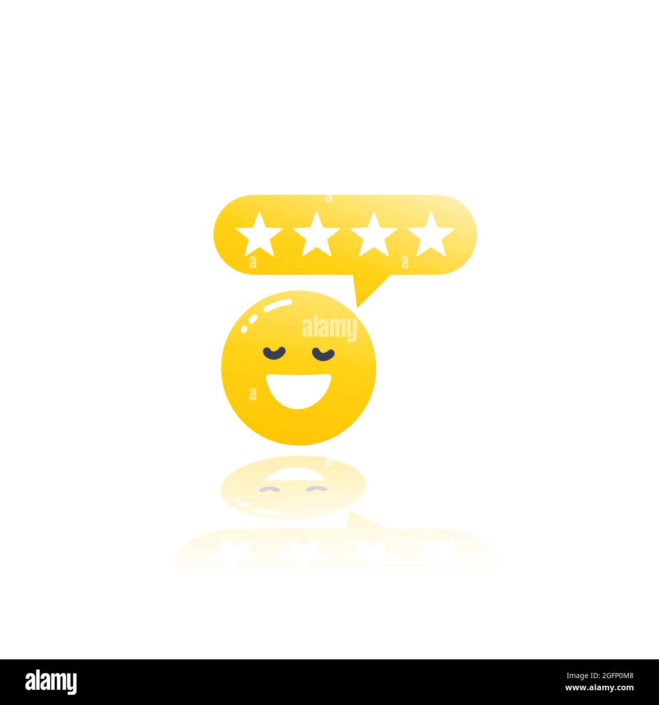 icona recensione cliente con emoji Illustrazione Vettoriale