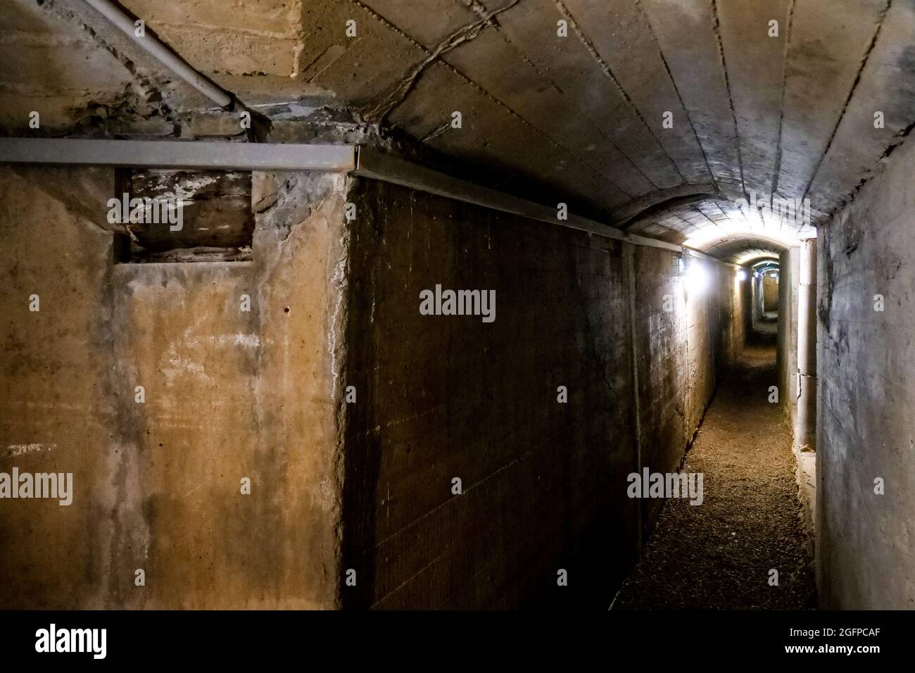 Crisbecq batteria, resti del muro Atlantico, dipartimento Manica, Cotentin, regione Normandia, Francia Foto Stock
