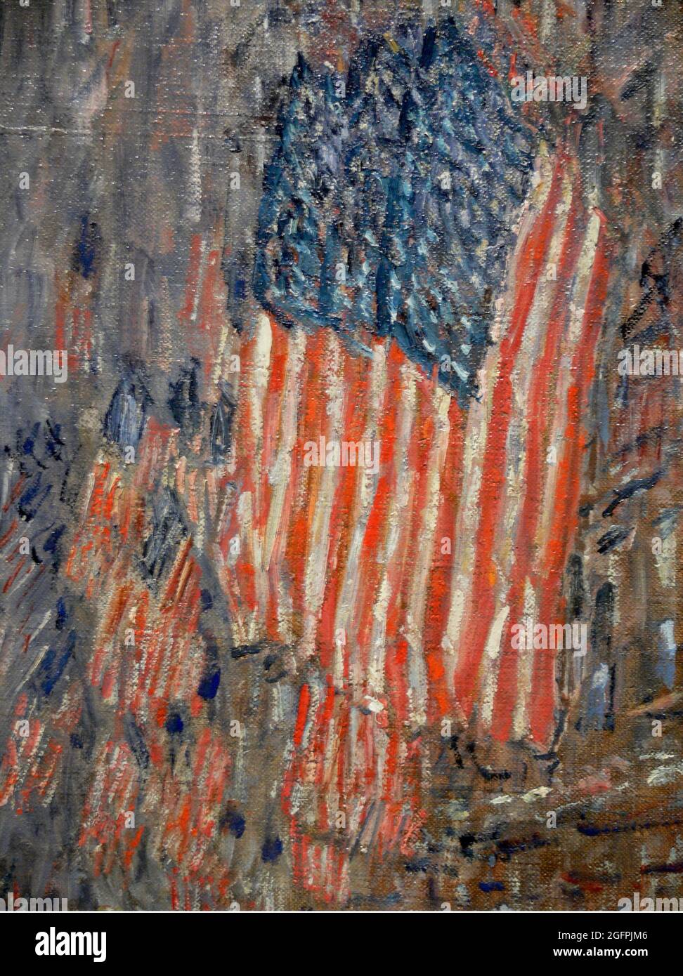 Opere d'arte di Childe Hassam - dettaglio da Flags on the Waldorf - 1916 Foto Stock