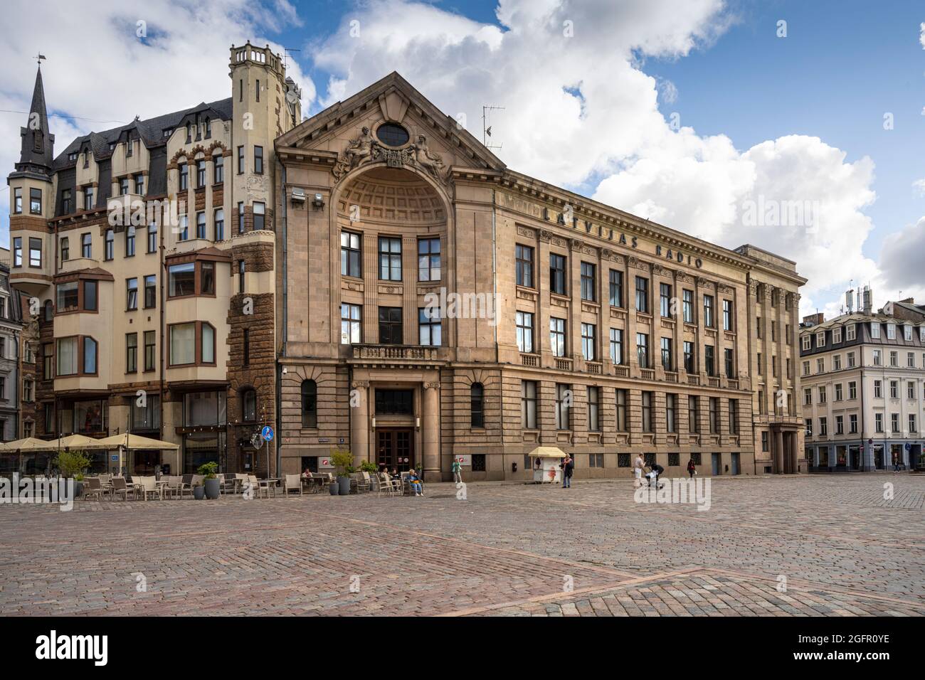 Riga, Lettonia. 22 agosto 2021. La sede della radio nazionale lettone nel centro della città Foto Stock